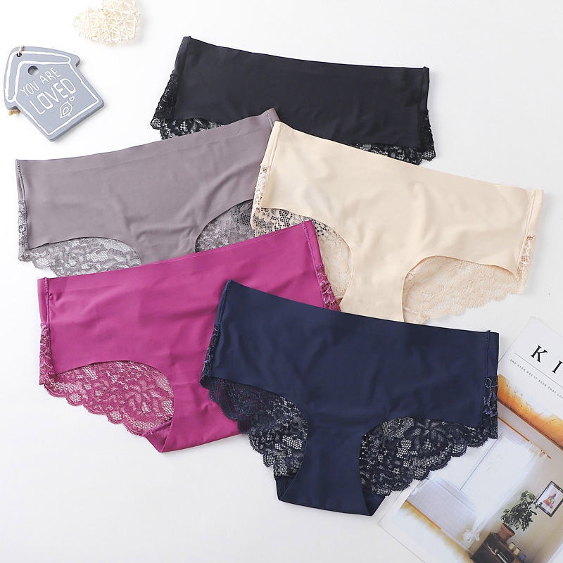 Set 3 quần lót ZXYOUPING lưng cao vừa phối ren size lớn M-XXL cho nữ