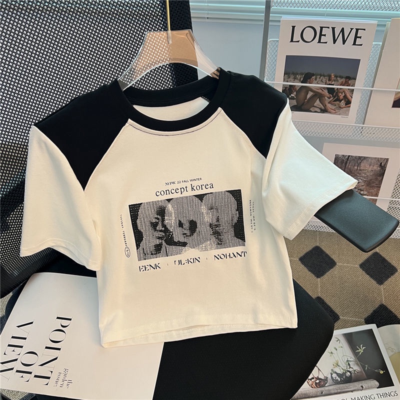 Áo Thun Cotton In Họa Tiết Dễ Thương Phong Cách Hàn Quốc Thời Trang Cho Nữ