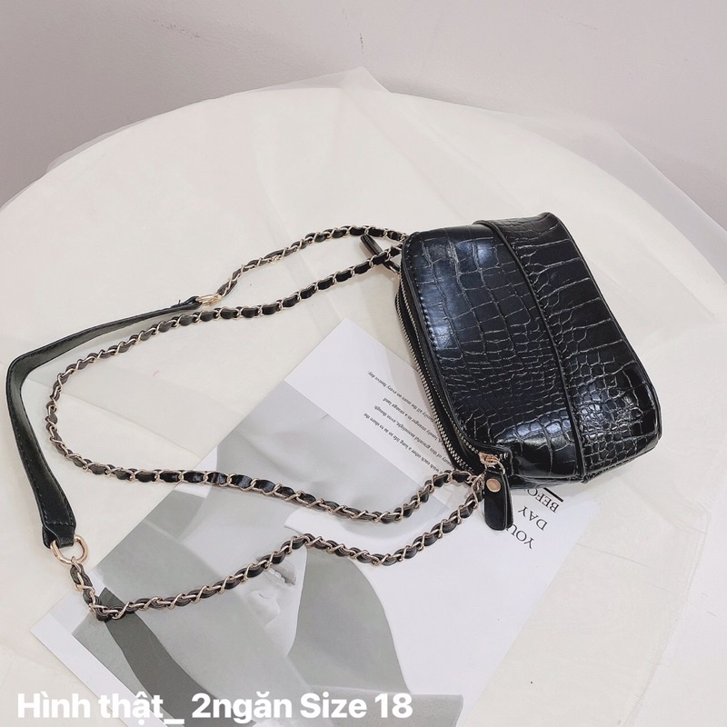 Túi đeo chéo mini nữ hobo 2 khóa đẹp thời trang đi chơi nhỏ gọn HT058