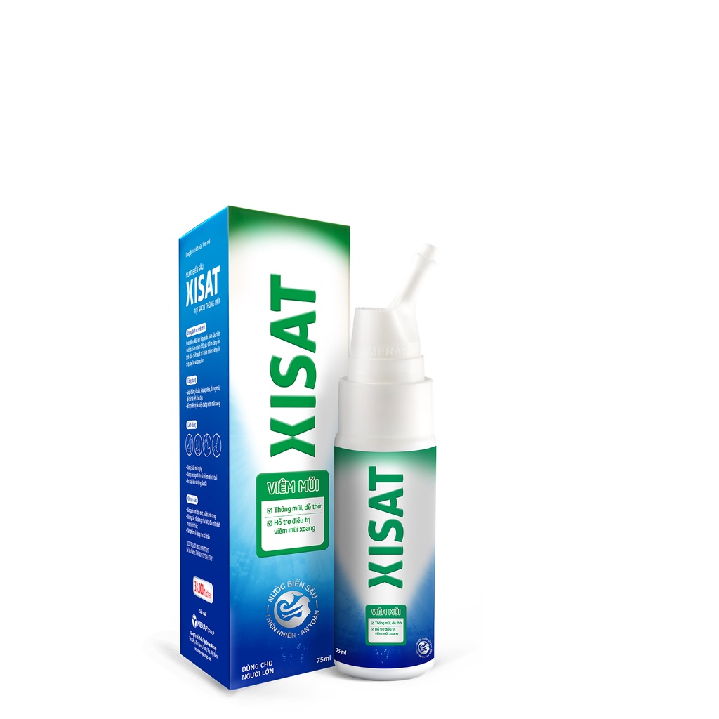 Xịt mũi nước biển sâu XISAT hỗ trợ giảm các triệu chứng viêm mũi 75ml