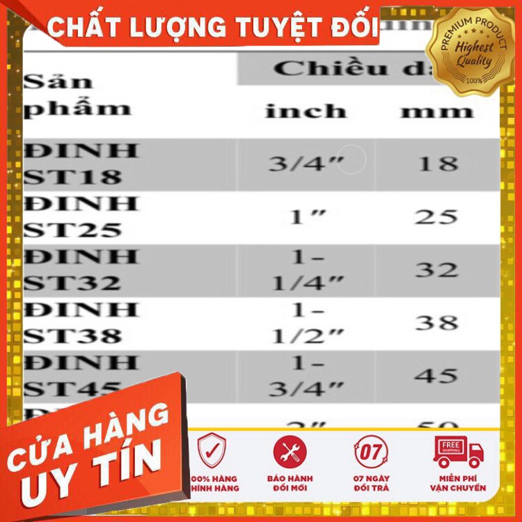 [ GIÁ RẺ NHẤT - HÀNG CHÍNH HÃNG ] Đinh bắn bê tông ST