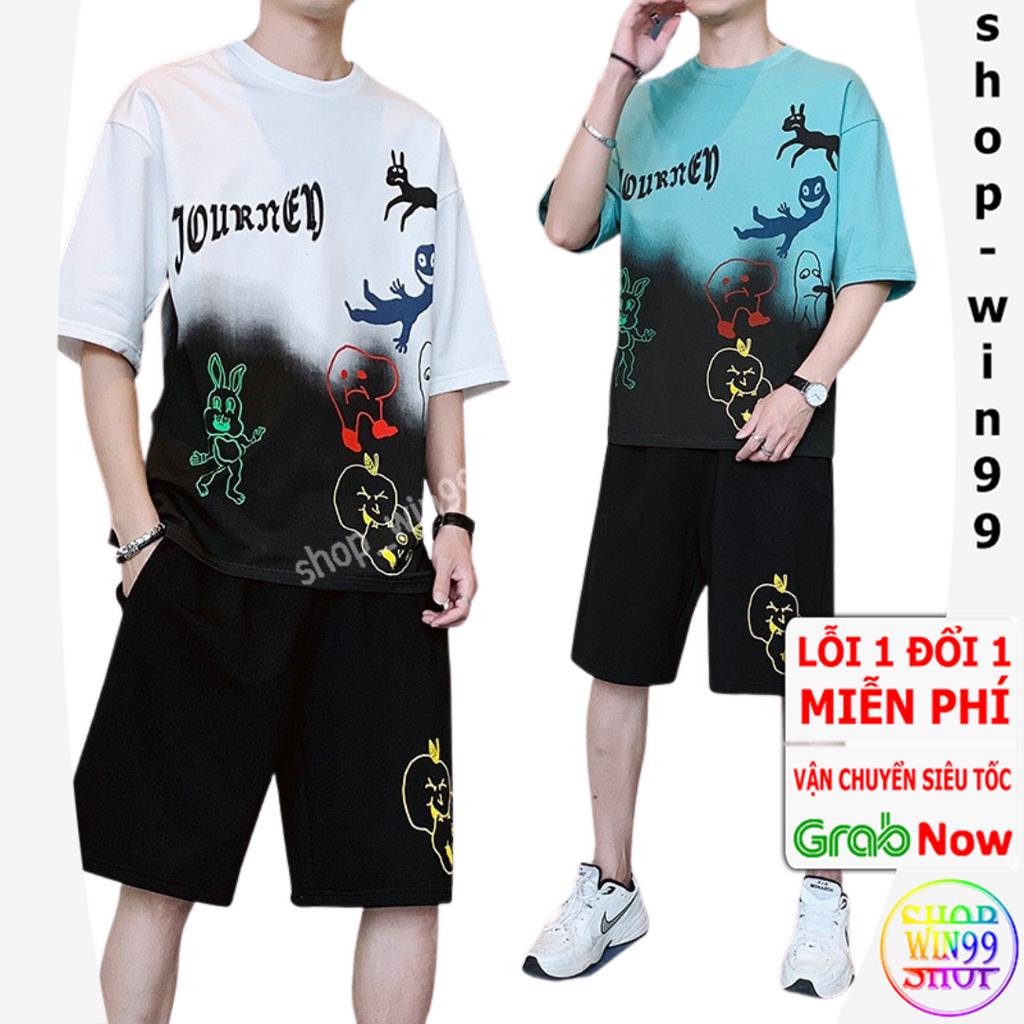 ❤ GIÁ RẺ ❤ Bộ đồ thể thao chuyên tập Gym nam, set quần áo mặc nhà nữ chất vải co dãn thoáng mát in Journey