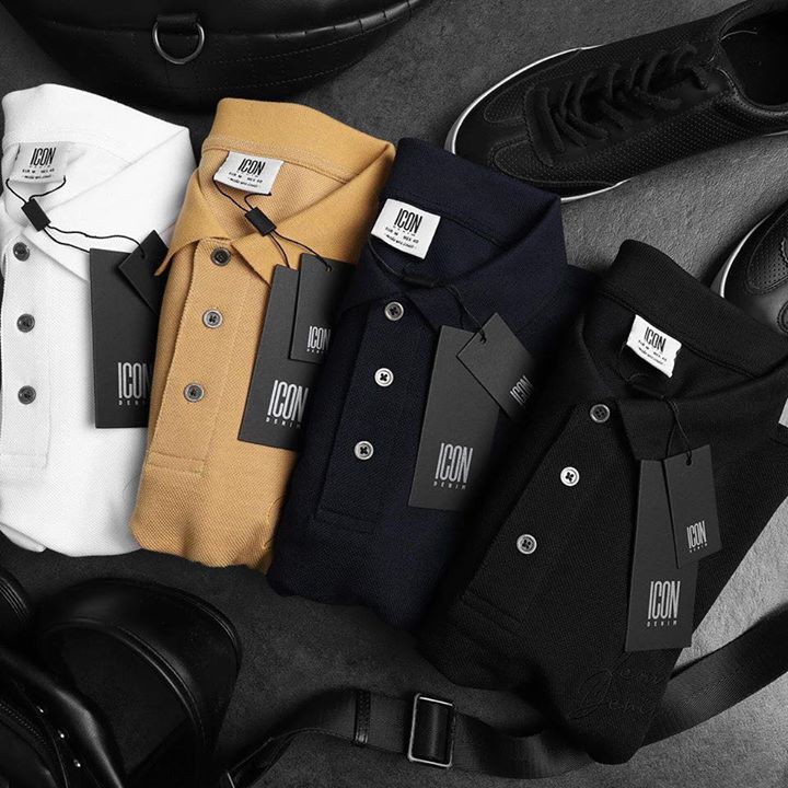 Áo thun polo nam cổ bẻ mã POLO ICON TRƠN CAO CẤP - chất thun cá sấu cotton 100%