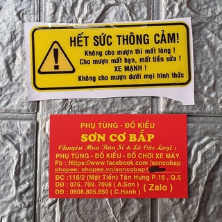 Tem dán xe máy nổi cảnh báo hết sức thông cảm xe mạnh