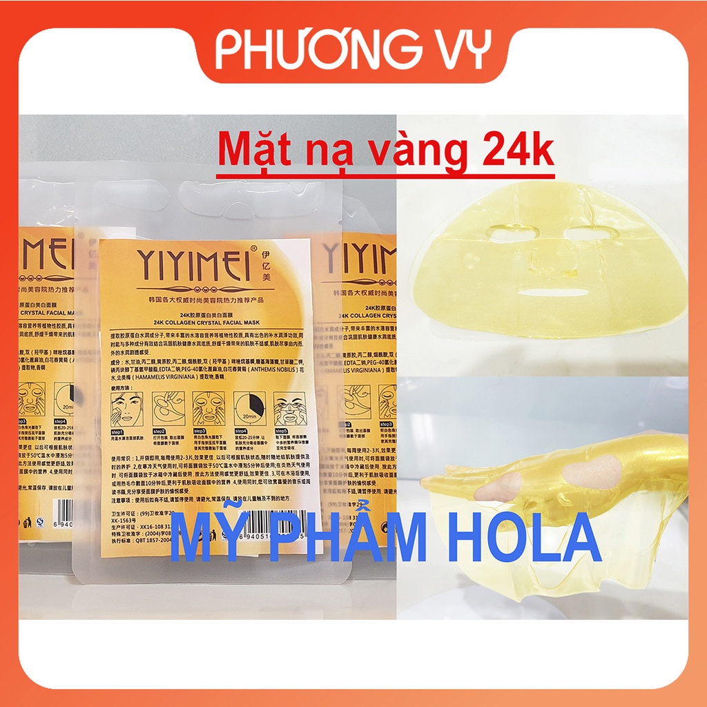 [CHÍNH HÃNG] Mặt nạ dưỡng ẩm 24k Yiyimei, dương ẩm và cũng cấp collagen cho da, mặt nạ dưỡng da.