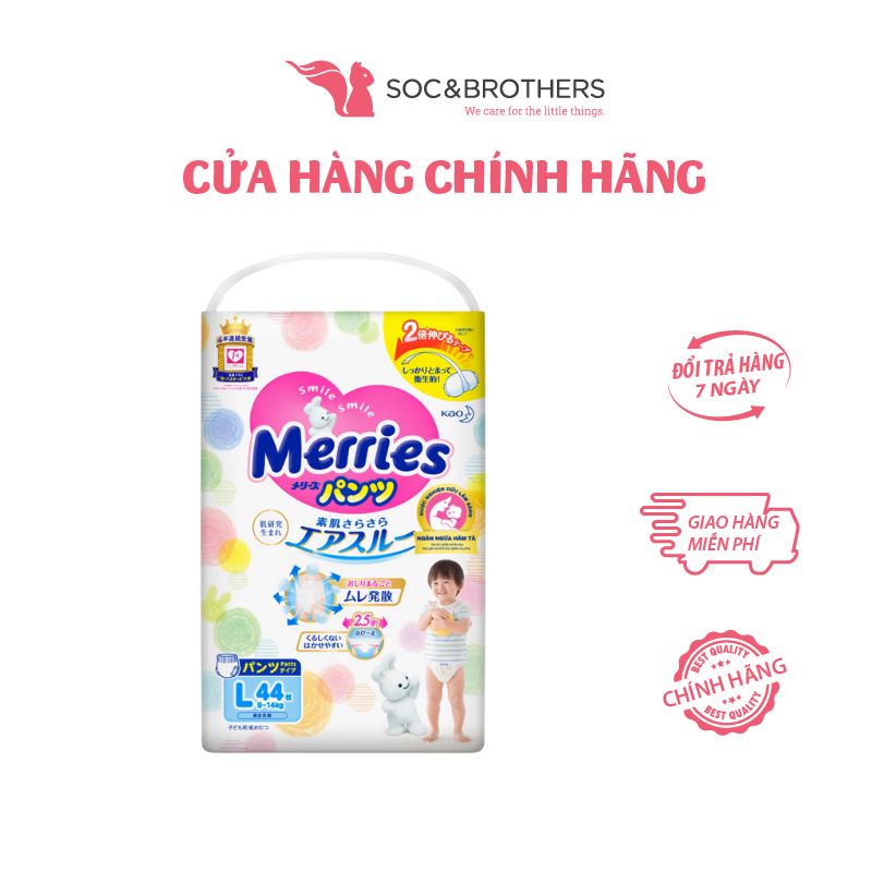 Bỉm quần Merries cộng miếng chính hãng L44 + 6