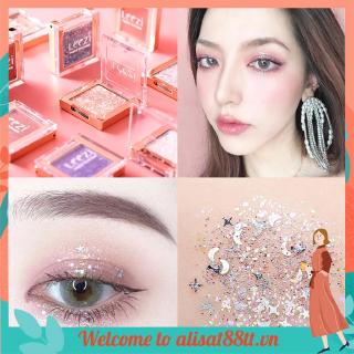 Khay phấn mắt Leezi 10 màu đơn sắc lấp lánh lâu trôi