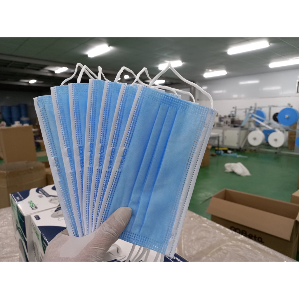 [HÀNG XUẤT KHẨU] KHẨU TRANG 4 LỚP IN LOGO CÔNG TY GOBETA CÁC MÀU ĐEN XANH XÁM ĐỎ TRẮNG HIỆU QUẢ CAO, DỄ CHỊU KHI SỬ