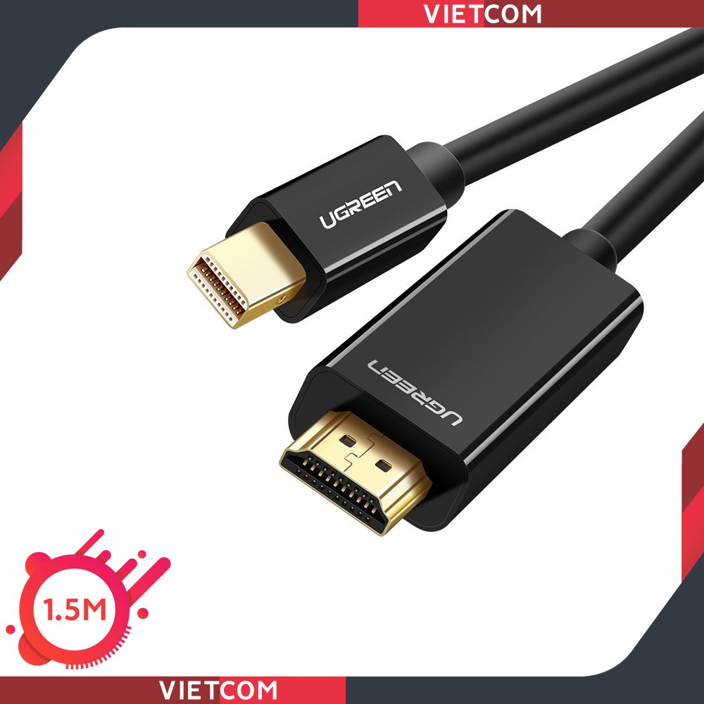 Cáp Mini DisplayPort To HDMI Dài 1.5M Chính Hãng Ugreen - Mã 10450 - Hỗ Trợ 1080P - Bảo hành 18 tháng