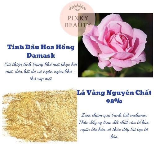 Son Dưỡng Kích Màu Môi Lên Tone Pinky Beauty Chứa Tinh Dầu Hoa Hồng Và Chất Liệu Vàng, Đổi Màu Theo Thời Gian