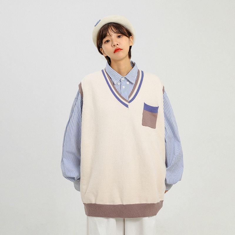 Áo Len Không Tay Dáng Rộng Phong Cách Hàn Quốc