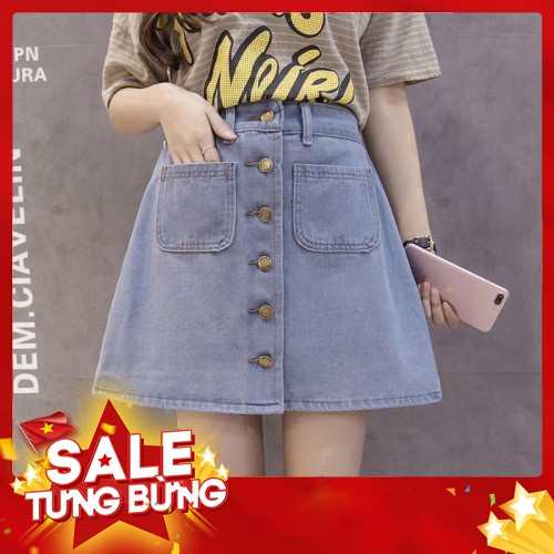 -Hàng nhập khẩu Chân Váy Jean Chữ A Lưng Cao Có Túi Thời Trang Cho Nữ Liên hệ mua hàng 084.209.1989