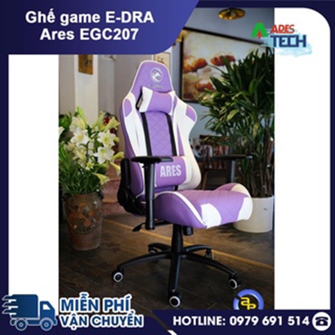 Ghế Gaming Ares EDRA EGC207 - Ghế Gaming cao cấp - Màu Đen, trắng, đỏ - Chất liệu: Da PU dễ dàng