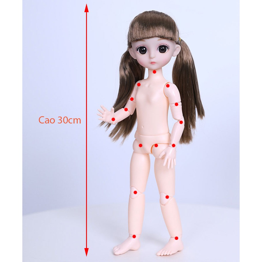 Búp Bê Baboliy Trơn Cao 30cm 18 Khớp Tặng Kèm Giày