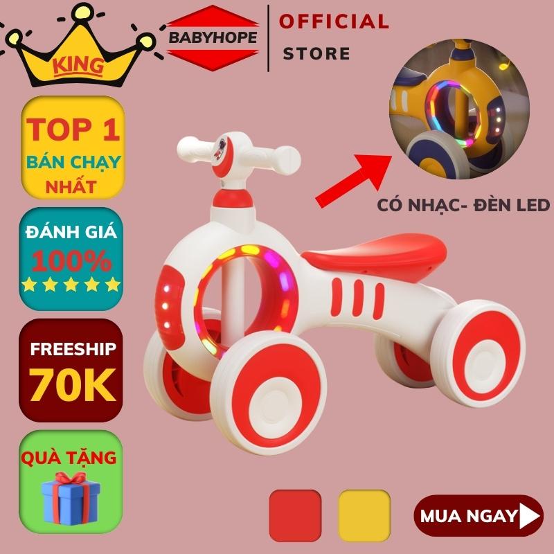 Xe chòi chân cho bé cao cấp 4 bánh có đèn có nhạc hàng cao cấp BABYHOPE