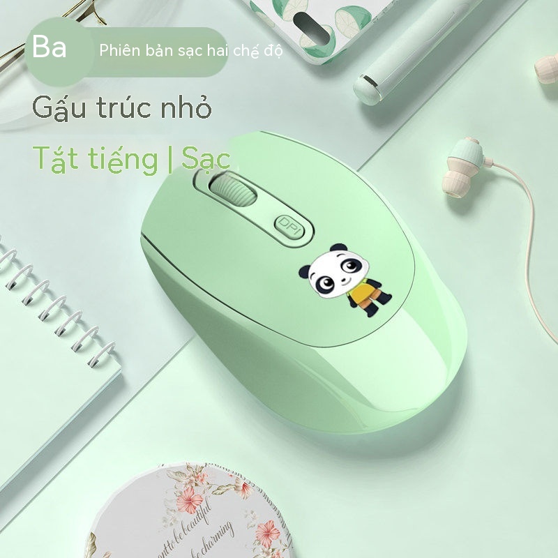 Chuột Bluetooth Không Dây Dễ Thương Có Thể Sạc Lại Dành Cho Văn Phòng/Máy Tính Bảng