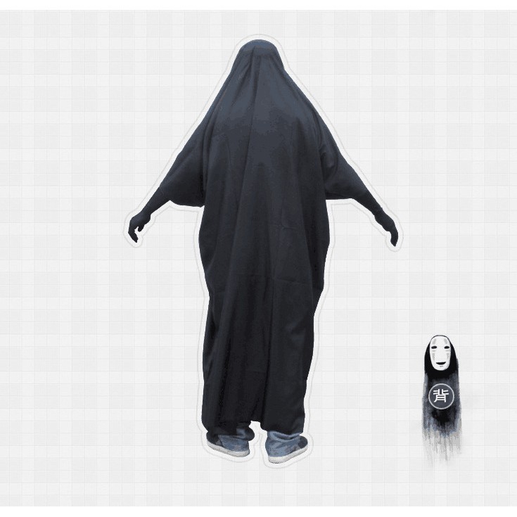 Set bộ  hóa trang  áo choàng đen  + mặt nạ vô diện mã QUA80 VALL IN ONE mã RUG22