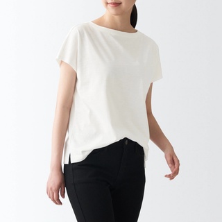 Muji Áo Thun Slub Jersey Tay Liền