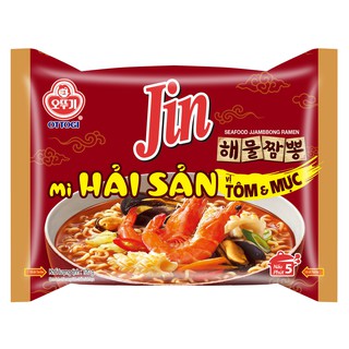 Combo 10 gói Mì Jin hải sản vị tôm mực OTTOGI (120g/gói)