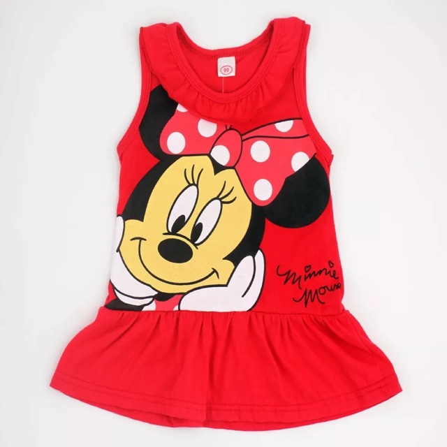 Đầm không tay đuôi cá in hình chuột minnie đáng yêu cho bé