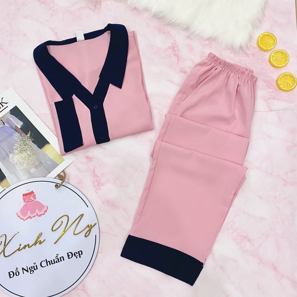Đồ ngủ pijama quần dài tay dài chất lụa mango cao cấp mềm mịn nhiều màu Hàng Có Size