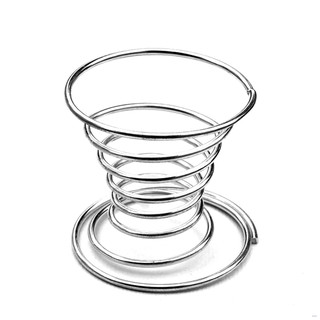 Metal Egg Cup Spiral Kitchen Breakfast Hard Boiled Spring Holder Egg Cup