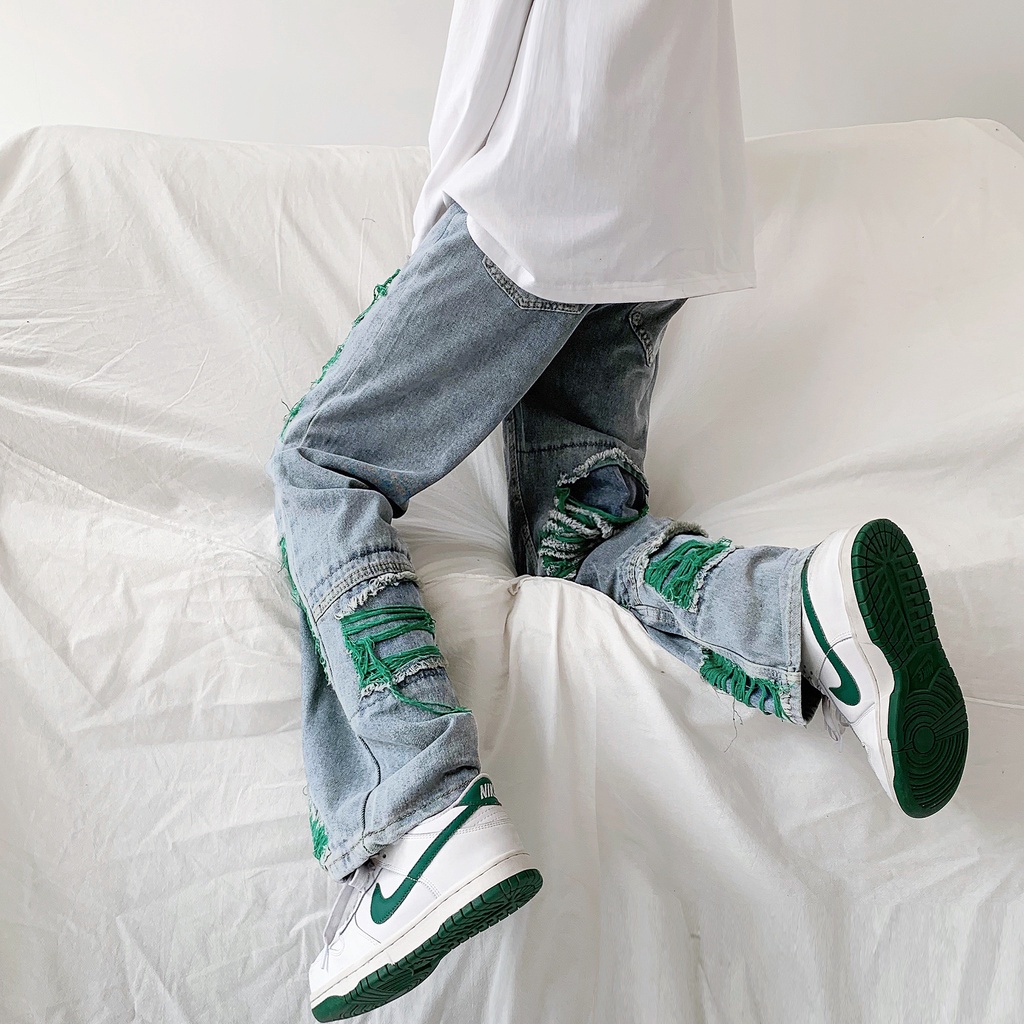 Quần Jeans Nam Dài Dáng Rộng Thời Trang Phong Cách Đường Phố
