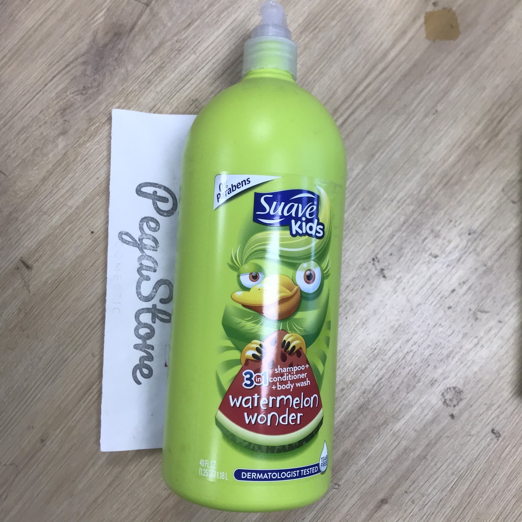 Sữa tắm gội cho bé SUAVE Kid 3 trong 1 dầu gội trẻ em Watermelon Wonder 532ml