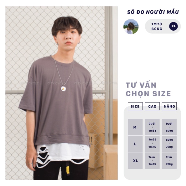 Áo thun nam nữ Layer rách City Cycle - Áo thun tay lỡ Unisex form rộng hàng Local Brand