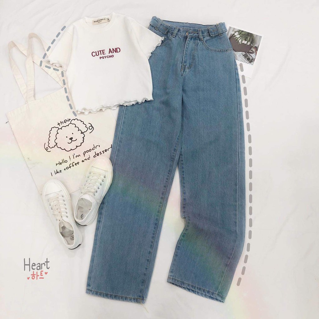 Áo Croptop Nữ Tay Ngắn CUTE PSYCHO Form Ôm Ulzzang (Ảnh Thật)