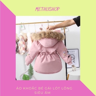 Áo khoác lót lông cừu tay thêu hoạ tiết