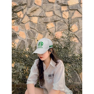 Mũ Lưỡi Trai, Nam, Nữ, Thêu chữ. Starbucks, phong cách mũ lưỡi trai Hàn Quốc