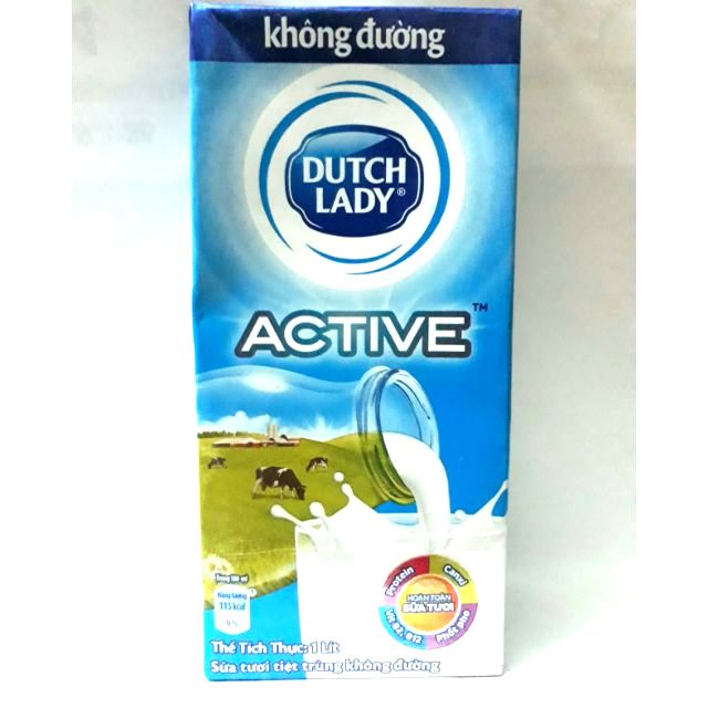 [HCM] Sữa Tươi Tiệt Trùng Dutch Lady không đường 1L giàu canxi