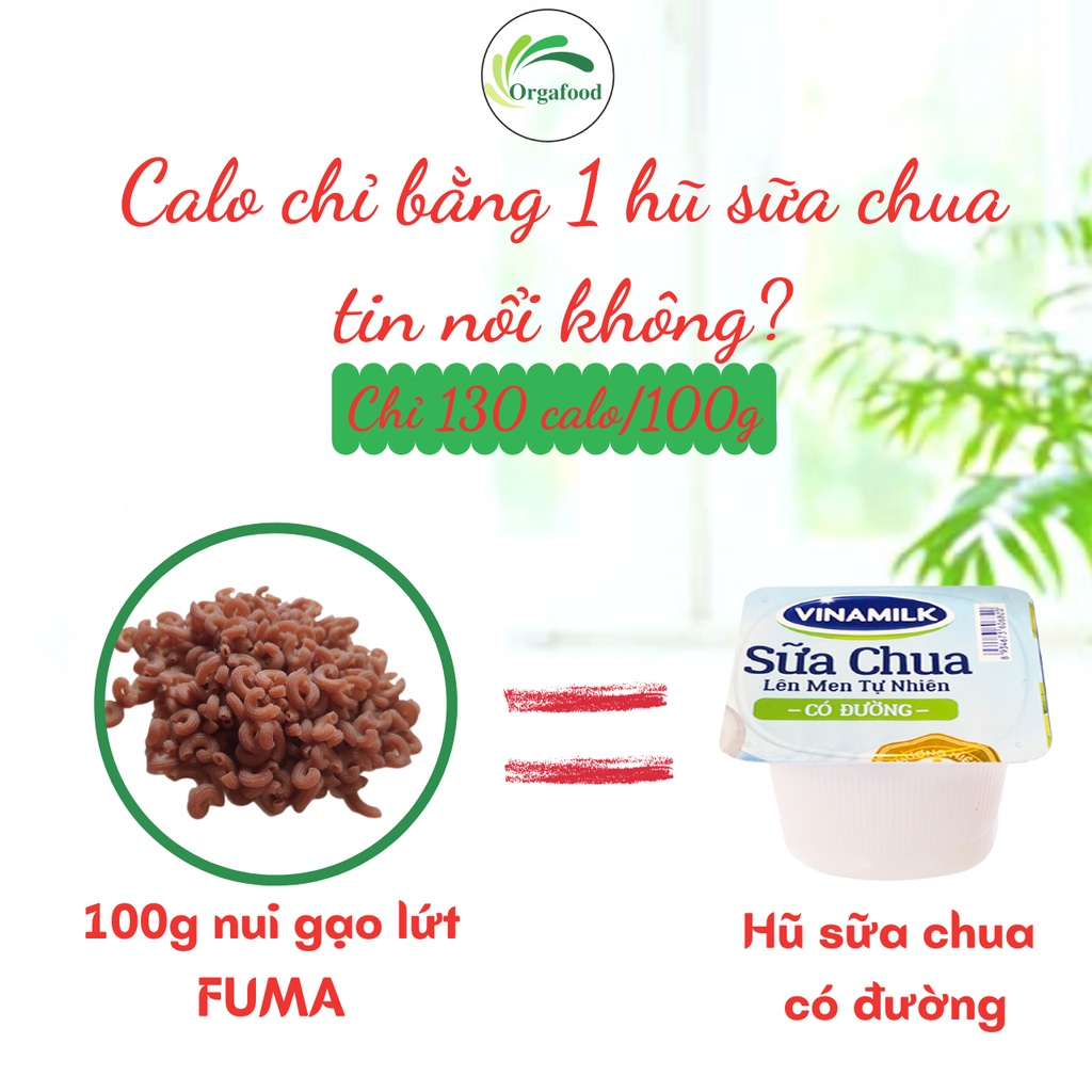 Nui gạo lứt Fuma cao cấp 500g EAT CLEAN giảm cân healthy thức ăn cho người ăn kiêng