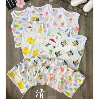 Combo 5 Bộ ba lỗ cotton giấy cho bé