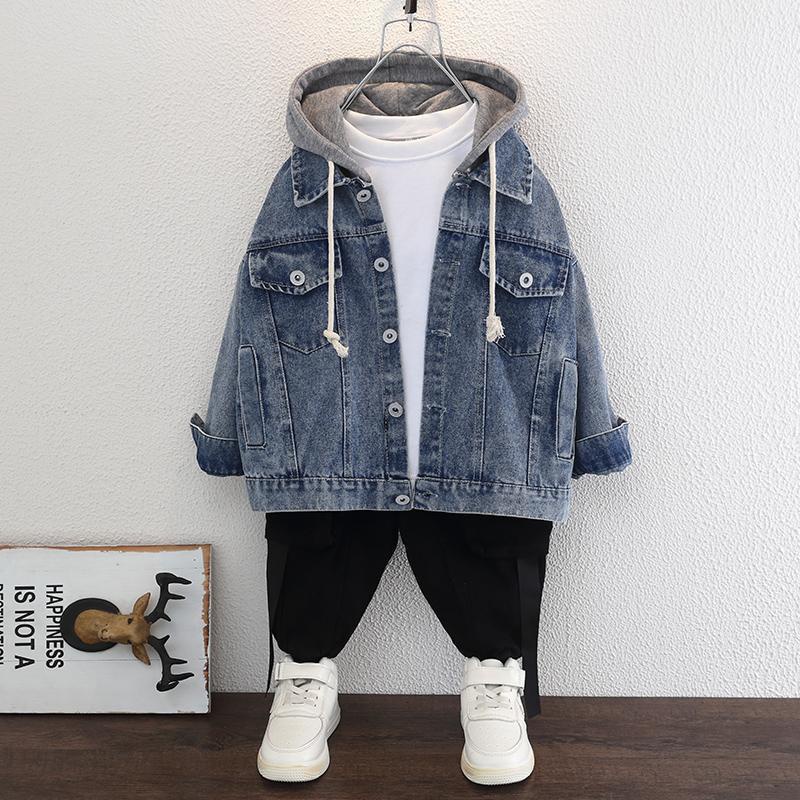 Áo Khoác Denim Thời Trang Mùa Thu Phong Cách Hàn Quốc Cho Bé Trai 2021