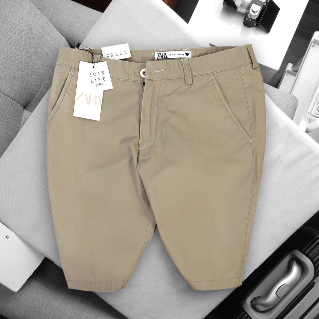 Quần short nam ZARA vải kaki cao cấp 5 màu cơ bản - SIÊU PHẨM THỜI TRANG XUÂN HÈ 2024