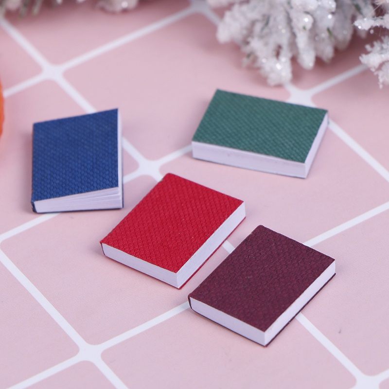 Bộ 4 Mô Hình Kệ Sách Mini Tỉ Lệ 1 / 12 Trang Trí Nhà Búp Bê