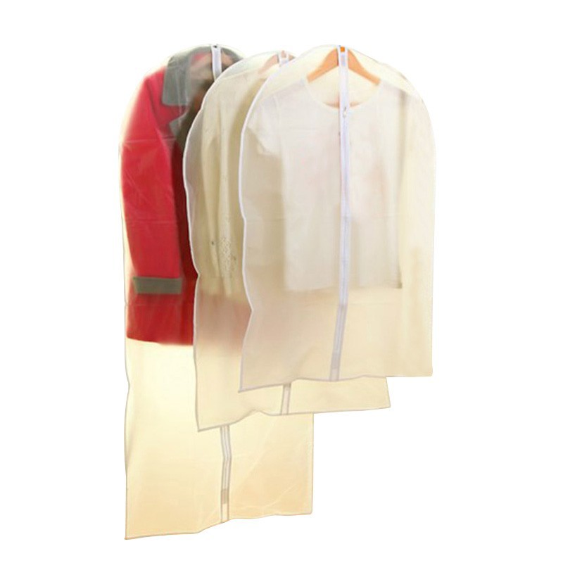 Bao trùm bảo vệ quần áo có dây kéo bằng nhựa trong suốt tiện dụng