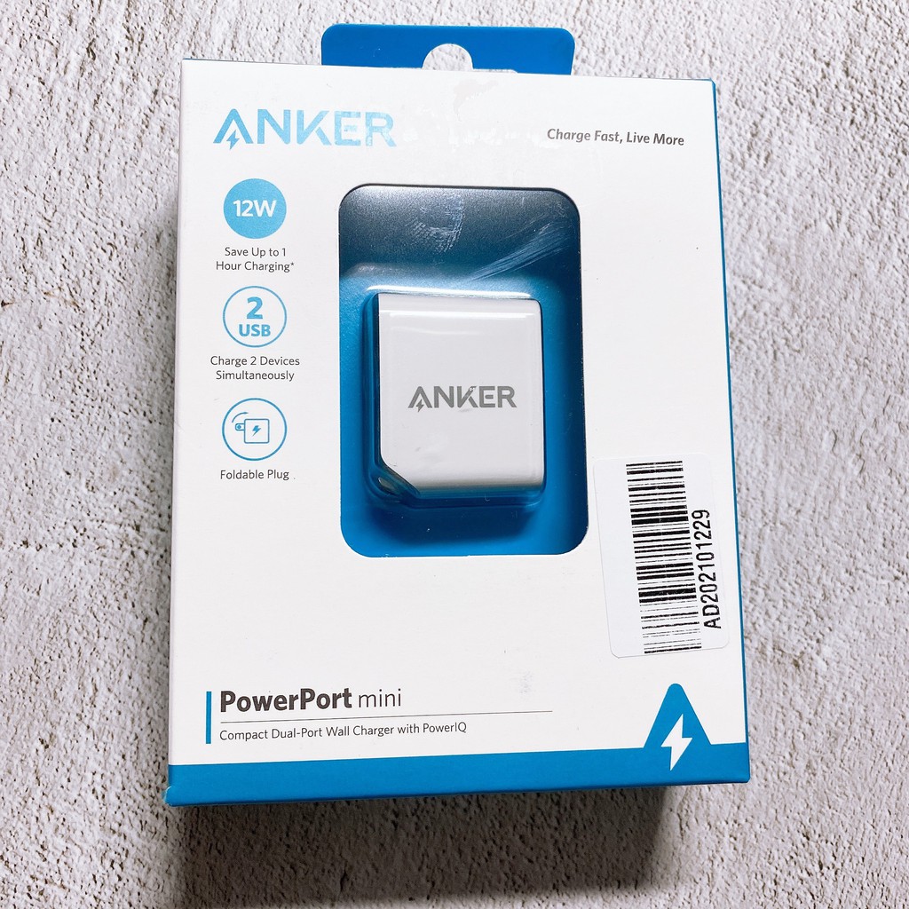 Sạc ANKER PowerPort Mini 12W 2 Cổng sạc nhanh cho Iphone Ipad - Mã A2620