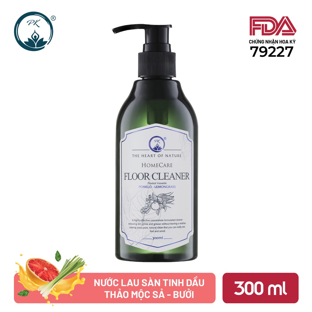 Nước lau sàn tinh dầu thảo mộc PK 300ml- hoàn toàn từ hữu cơ, an toàn cho mọi lứa tuổi