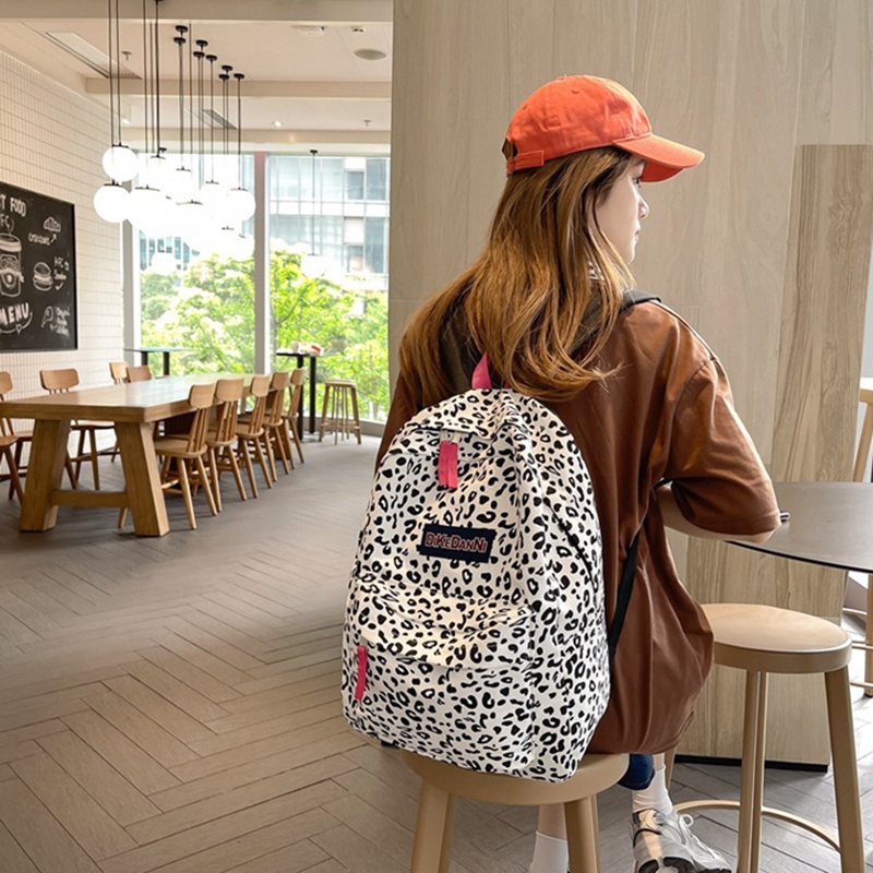 Balo IELGY vải canvas in họa tiết bò sữa độc đáo thời trang cho nữ