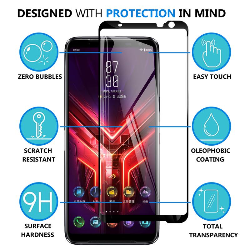Kính cường lực bảo vệ toàn màn hình cho asus rog phone 3 phone3 zs661ks 6.59" 9h 2.5d kèm dụng cụ vệ sinh