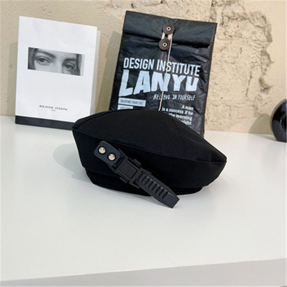 Mũ beret phối khoen kim loại họa tiết ngôi sao phong cách Pháp thời trang dễ phối đồ 2022