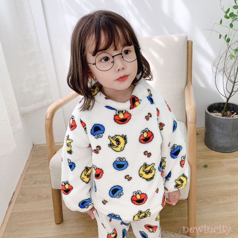 Set đồ ngủ hoạ tiết hoạt hình phong cách Hàn Quốc cho bé gái