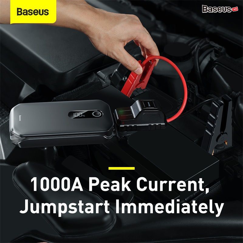Kích bình ô tô Baseus 12000mah kiêm sạc dự phòng - Đề nổ kích điện cứu hộ oto xe hơi