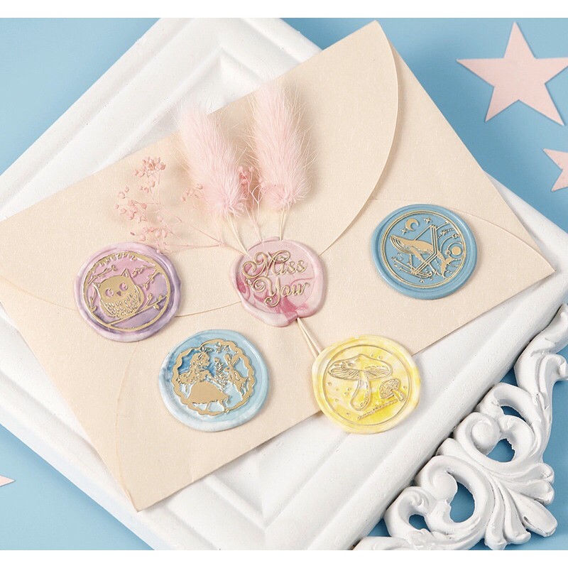 SẴN Set hộp con dấu sáp niêm phong sealing wax màu pastel trang trí thiệp handmade, bullet journal | BigBuy360 - bigbuy360.vn