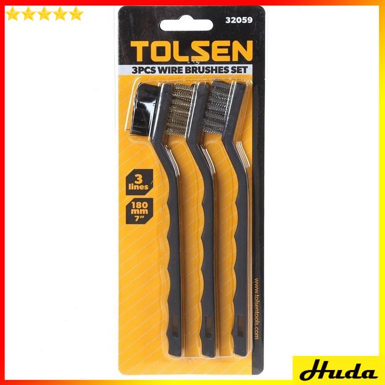 TOLSEN Bộ 3 Bàn Chải Thép Mềm 180mm 7inch Wire Brushes 32059