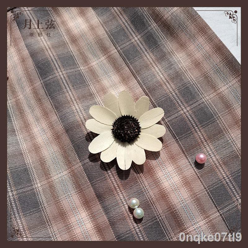 ✾◐▪Trăng gió [  ] Original chính hãng jk đồng phục váy lưới cà phê bột xếp ly mùa xuân và hè áo sơ mi phù hợp