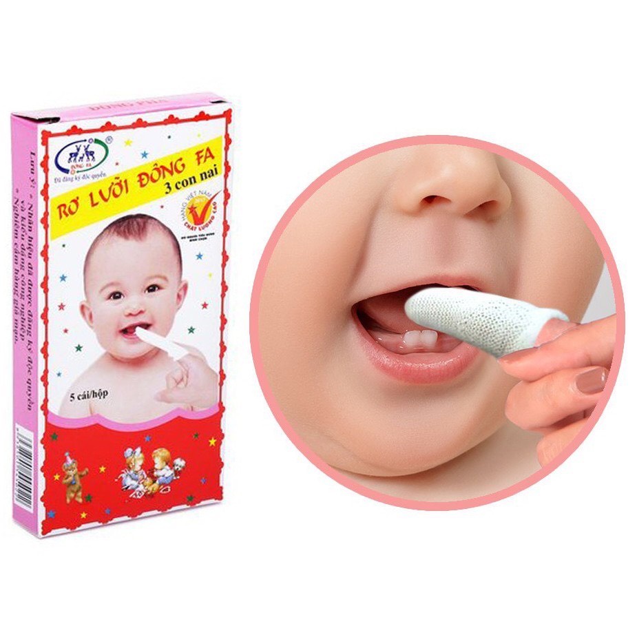 Siêu Combo 50 rơ lưỡi Đông Fa vệ sinh miệng cho bé (5c/hop)